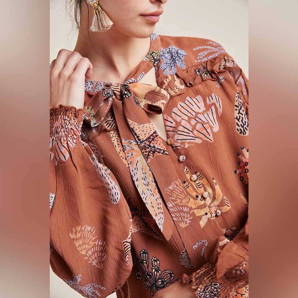 Anthropologie Bl-nk London Imogen Buttondown Sea Life Print